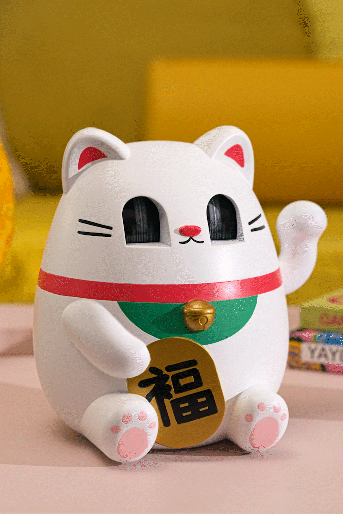 Magic Maneko Lucky Cat Fortune Teller (White) 4.7"